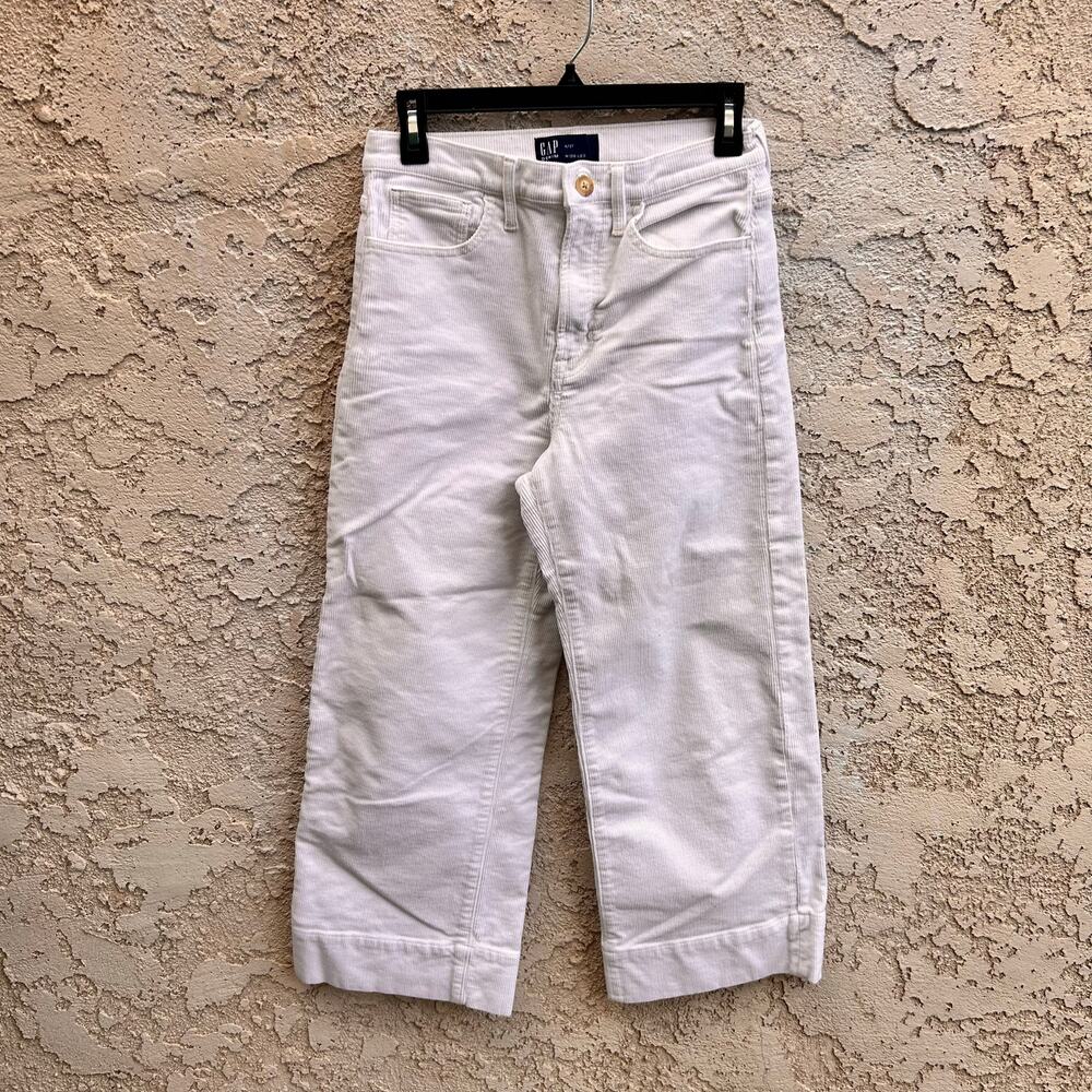 GAP Denim White Corduroy Wide Leg Pants Size 4/27